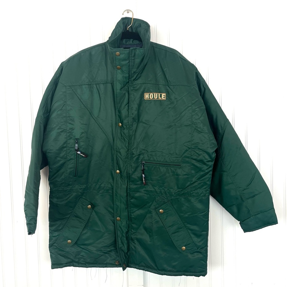 Vintage Houle Farm Equipment Logo Coat Waterproof Ballistic Parka Green Mens 3X